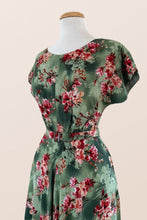 Load image into Gallery viewer, Myrtle Red &amp; Green Frangipani Dress