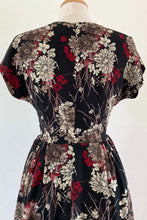 Load image into Gallery viewer, Sage Black Floral Dress