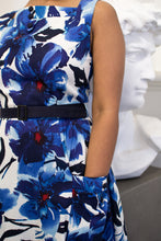 Load image into Gallery viewer, Bee Blue &amp; Red Floral Dress