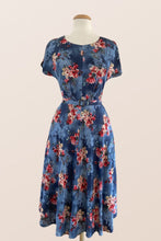 Load image into Gallery viewer, Myrtle Red &amp; Cobalt Frangipani Dress