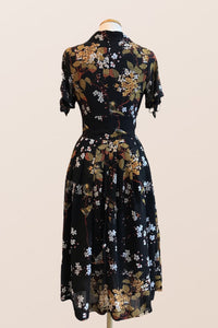 Kassandra Black Floral & Bird Dress