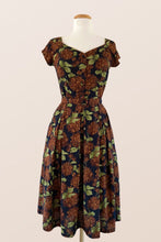 Load image into Gallery viewer, Tuscan Brown &amp; Green Floral Dress