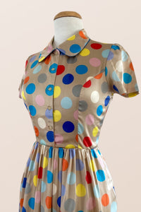 Spring Polka Shirt Dress