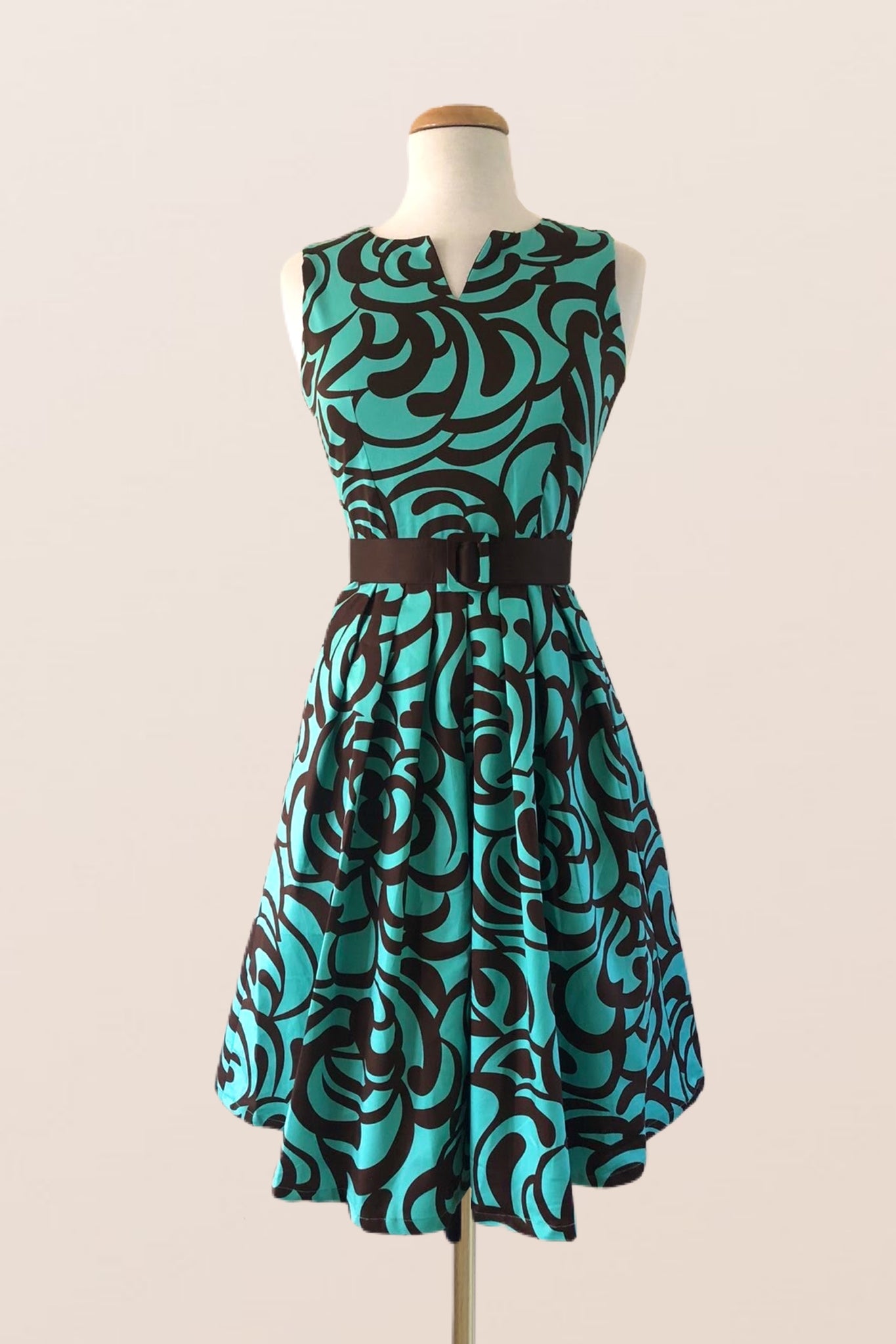 Coral In The Sea Turquoise Brown Dress Coral In The Sea Turquoise Brown Dress