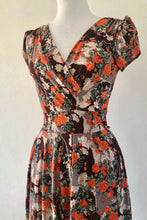 Load image into Gallery viewer, Orange Floral Jersey Dress