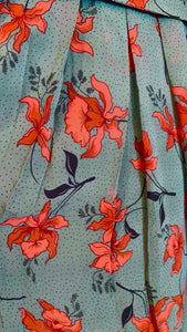 Grace Kelly Teal/Orange Floral Dress