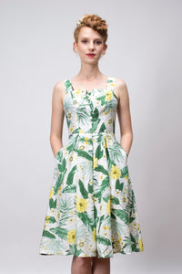 Jade Mustard & Green Floral Dress