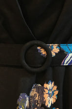 Load image into Gallery viewer, Doris Black &amp; Blue Floral Dress