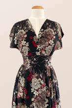 Load image into Gallery viewer, Sage Black Floral Dress