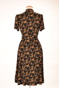 Jobelle Orange & Black Petite Floral Dress
