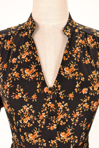 Jobelle Orange & Black Petite Floral Dress