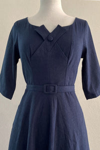 Juliet Cross Collar Navy Dress