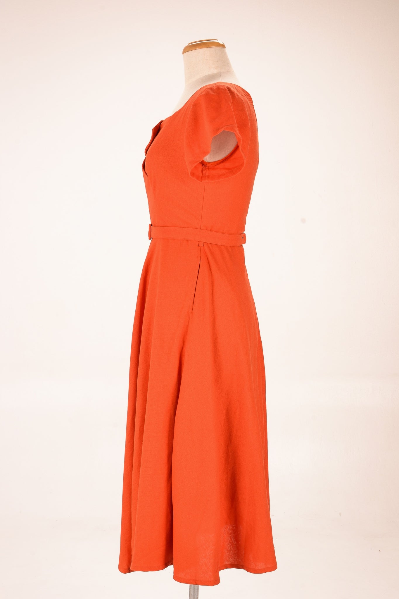 Juliet Cross Collar Burnt Orange Dress – Elise Design