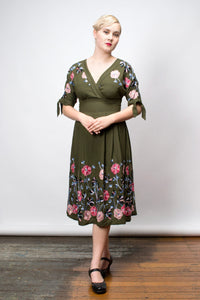 Madoka Green Embroidered Dress