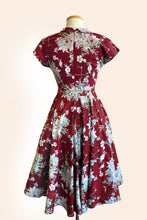 Load image into Gallery viewer, Manette Burgundy Lily Floral Dress