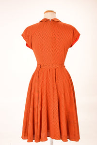 Manette Orange & Black Dots Dress