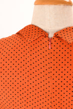Load image into Gallery viewer, Manette Orange &amp; Black Dots Dress