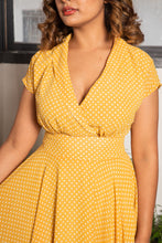 Load image into Gallery viewer, Posy Mustard &amp; Cream Dots Dress