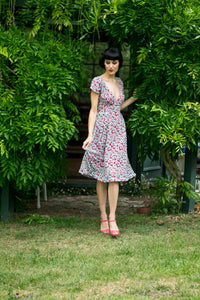 Chantelle Red & Blue Floral Dress - Elise Design - 5