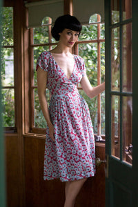 Chantelle Red & Blue Floral Dress - Elise Design - 3