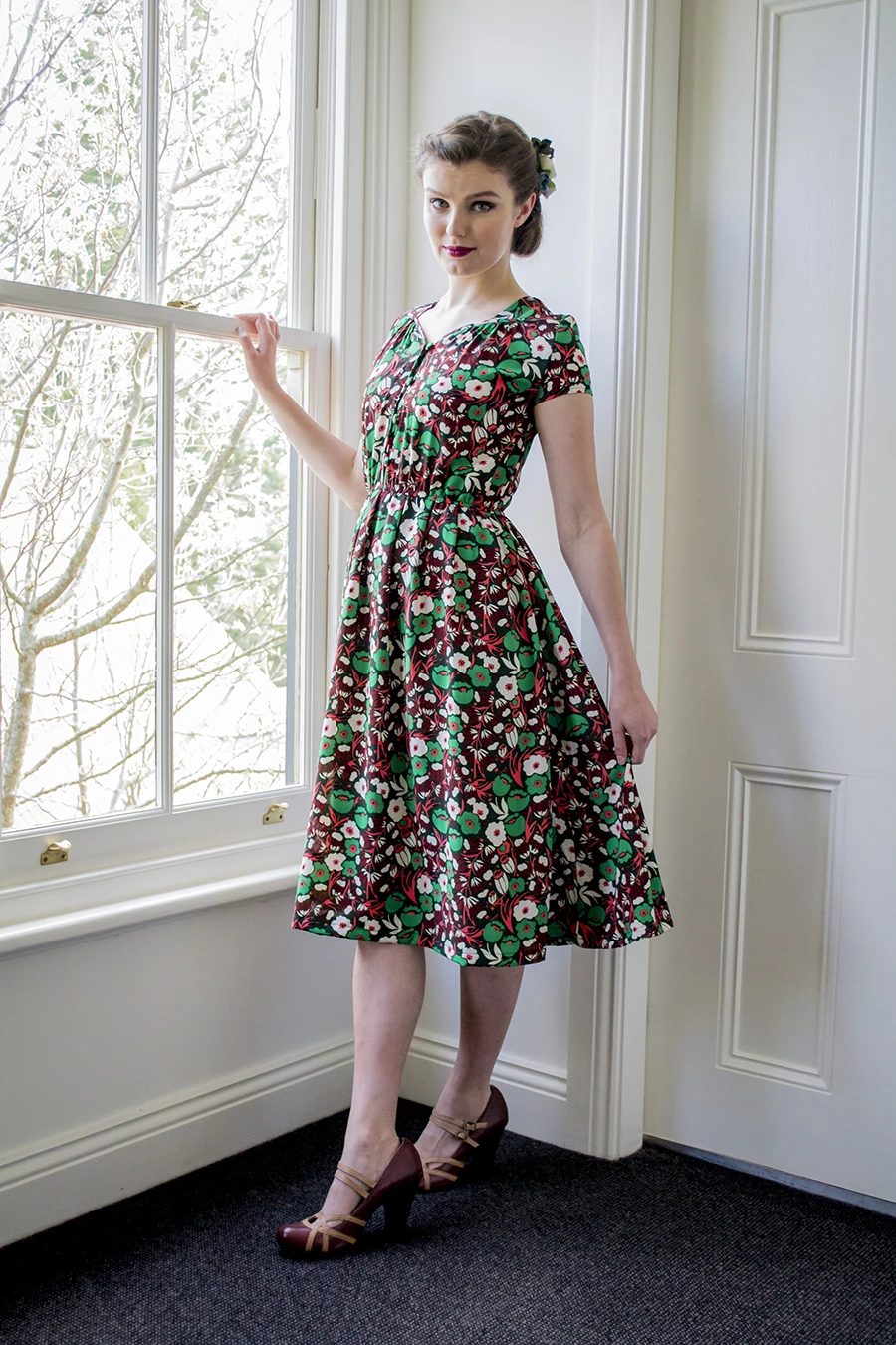 Solange Green Floral Dress Elise Design Solange Green Floral Dress Elise Design