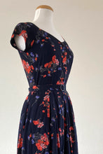 Load image into Gallery viewer, Tuscan Navy &amp; Orange Floral Dress