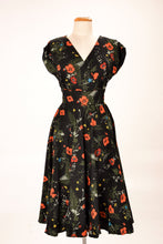 Load image into Gallery viewer, Viola Black Floral Dress